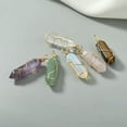 thumbnail image 2 of HOOUN 7 Chakra Pendant Wire Wrapped Gemstone Stone Crystal Quartz Point Hexagonal-Aventurine-Silver, 2 of 9