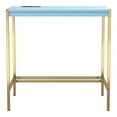 thumbnail image 1 of Pemberly Row Modern Wood Writing Desk with USB Port in Aruba Blue, 1 of 7