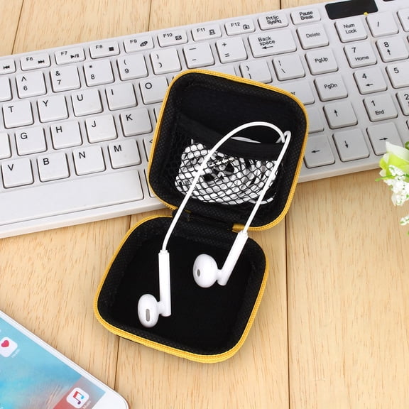 LHCER Earbuds Case, Earbuds Pouch Box Earphone Carrying Case  Earphone Storage Bag, Portable For Headphones Travel Key USB Data Line