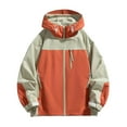 thumbnail image 2 of BADHUB Men's Hooded Jacket lightweight Color Contrast Jacket Windproof Casual Stylish Jacket Full Zip Fall Spring Coat Valentine's Day Gift M-4XL, 2 of 4
