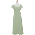 thumbnail image 5 of Drtj Girls Bridesmaid Dress for Wedding Chiffon Short Sleeve Flower Girl Dresses for Teen with Slit, 5 of 7