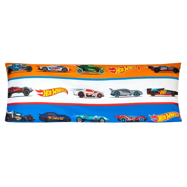 Hot Wheels Body Pillow Cover with Zipper, Kids Bedding, 20"x54