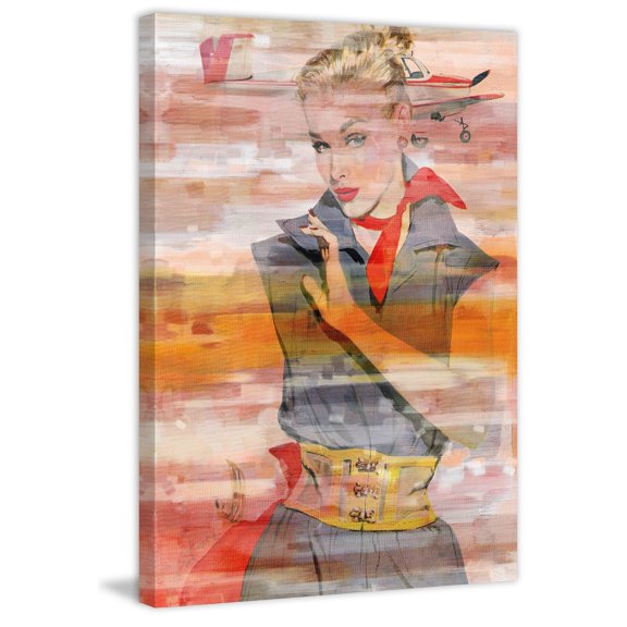 "Red Scarf" Painting Print on Wrapped Canvas