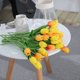 thumbnail image 3 of 20 piezas de tulipanes artificiales de látex de tacto Real, flores de tulipanes falsos, ramos de boda para decoración del jardín del hogar, color naranja, 3 of 5