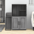 thumbnail image 2 of Cat Litter Box Enclosure with Platform, Double Layer Hidden Cat House Furniture, Modern Indoor Cat Villa with Ladder, Kitty Washroom Cabinet for Indoor Cats, 2 of 11