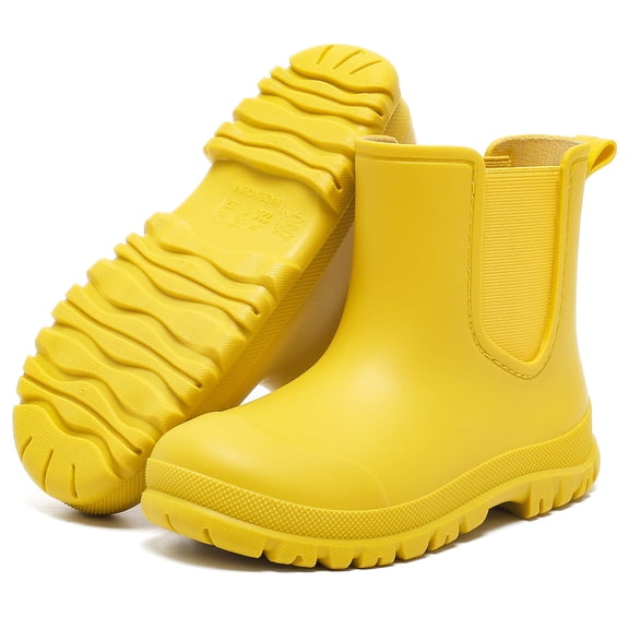 Lcamaw Toddler Kids Rain Boots, Waterproof Ankle Rubber Boots for Girls & Boys, Non-Slip with Lightweight Water Shoes for Outdoor Park, Hiking, Fishing, Farm,Playing