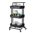 thumbnail image 4 of Veryke 3-Tier Utility Mobile Storage Cart, Unit Organizer with 4 Wheels - Matte Black, 4 of 8