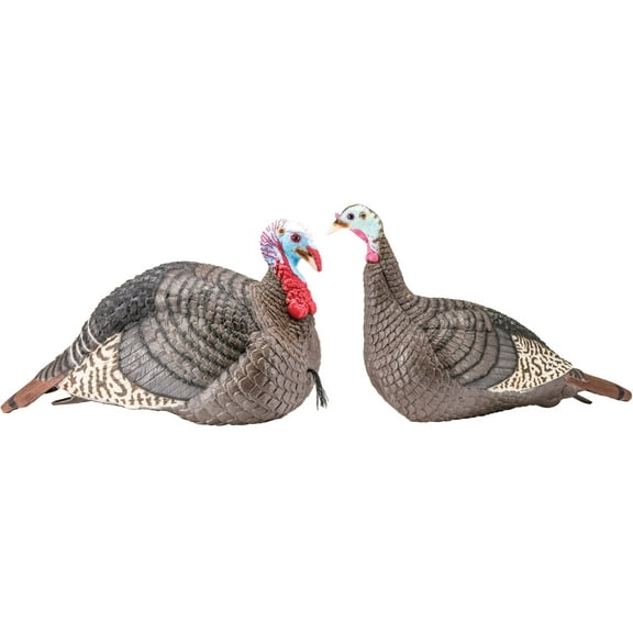 HUNTERS SPECIALTIES HS Strut Lite Jake & Feeding Hen Turkey Foldable Hollow Relaxed Body Realistic 2-Pack Couple Flock Combo Decoys