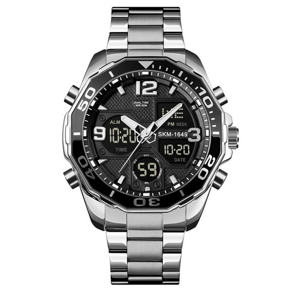 Men's Fashion Stainless Steel Watches Date Waterproof Chronograph Wristwatches,Stainsteel Steel Band Waterproof Watch