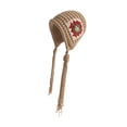 thumbnail image 2 of yotijay Women Knitted Hat Cute with Tassels Soft Outdoor Floral Cap Khaki, 2 of 9