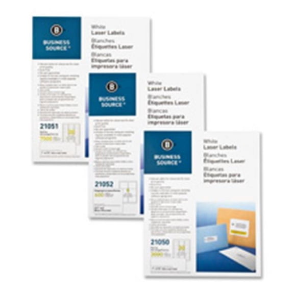 Business Source Mailing Label- Laser- 1 in. x 2.63 in.- 3000-PK- White