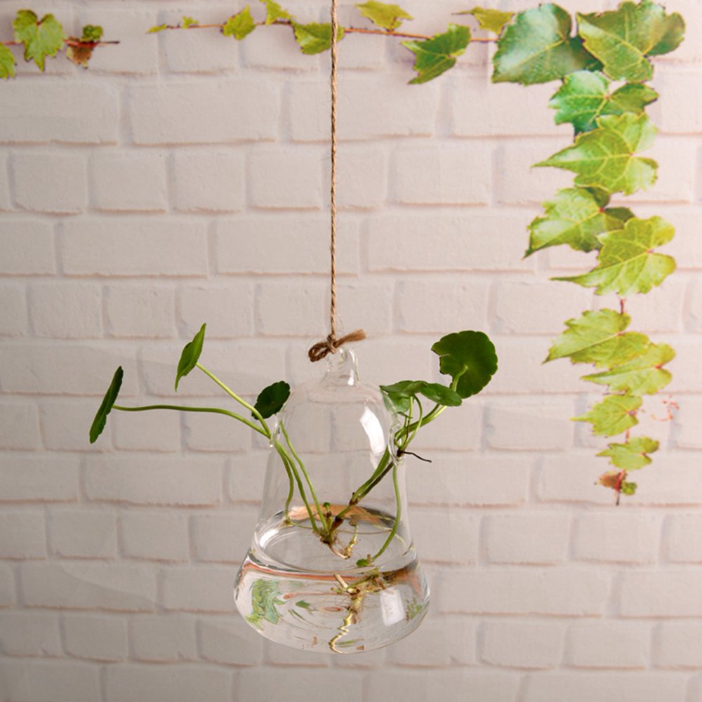 OTVIAP Hydroponic Plants Vase, Hanging Glass Vase,Hanging Flower Vase