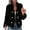 Black, variant on Women's Fashion Fringe Cardigan - Long Sleeve Open Front Tassel Coat, Stylish Party & Daily Fall Outfit, Pink Size XXXL