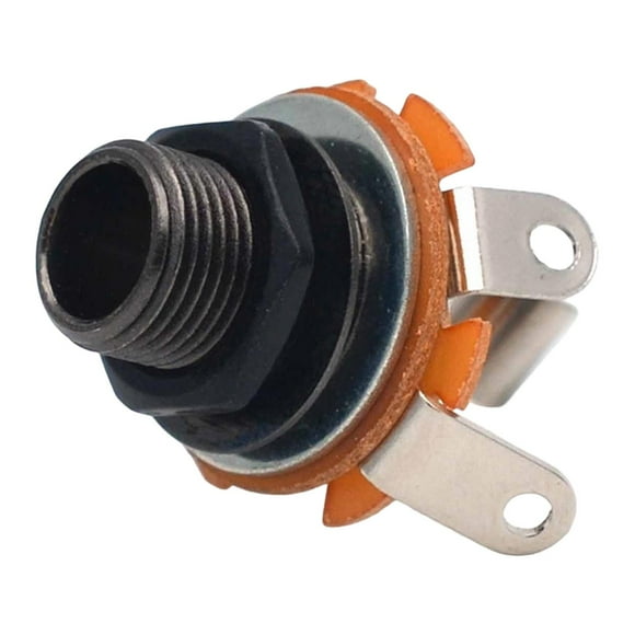 lionlar 6.35mm Panel Mounting Jack 1/4 inch Mono Guitar Input Sockets Metal Solder Type 1/4" Stereo Jack for Pedals Amplifiers Black