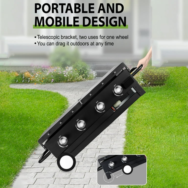 Vebreda 60000BTU 4 Burner Foldable Outdoor Propane Gas Grill