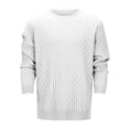 thumbnail image 3 of Sweater for Men Knit Tops Blouse Men Retro V-Neck Cable Knit Pullover Winter Warm Long Sleeve Soft Casual Daily Base Sweater, 3 of 9