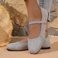 thumbnail image 5 of Women's Breathable Vintage Style Leather Loafers, Summer Orthopedic Mesh Non-Slip Slip On Walking Moccasins Lightweight Shoes with Arch Support Gray 6.5, 5 of 6