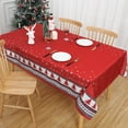 thumbnail image 2 of Haperlare Christmas Table Cloth Xmas Tree with Red Background Tablecloth Waterproof Oil-Proof Stain-Resistant Holiday Table Cloth for Banquet Party Kitchen Dining Room, Rectangle 54*79 Inch, 2 of 7