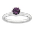 thumbnail image 1 of Bague en Argent Sterling Stackable Expressions Haute 5mm Février Swarovski Taille 8, 1 of 3