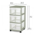 thumbnail image 2 of Sterilite 3 Drawer Cart - Green, 2 of 5