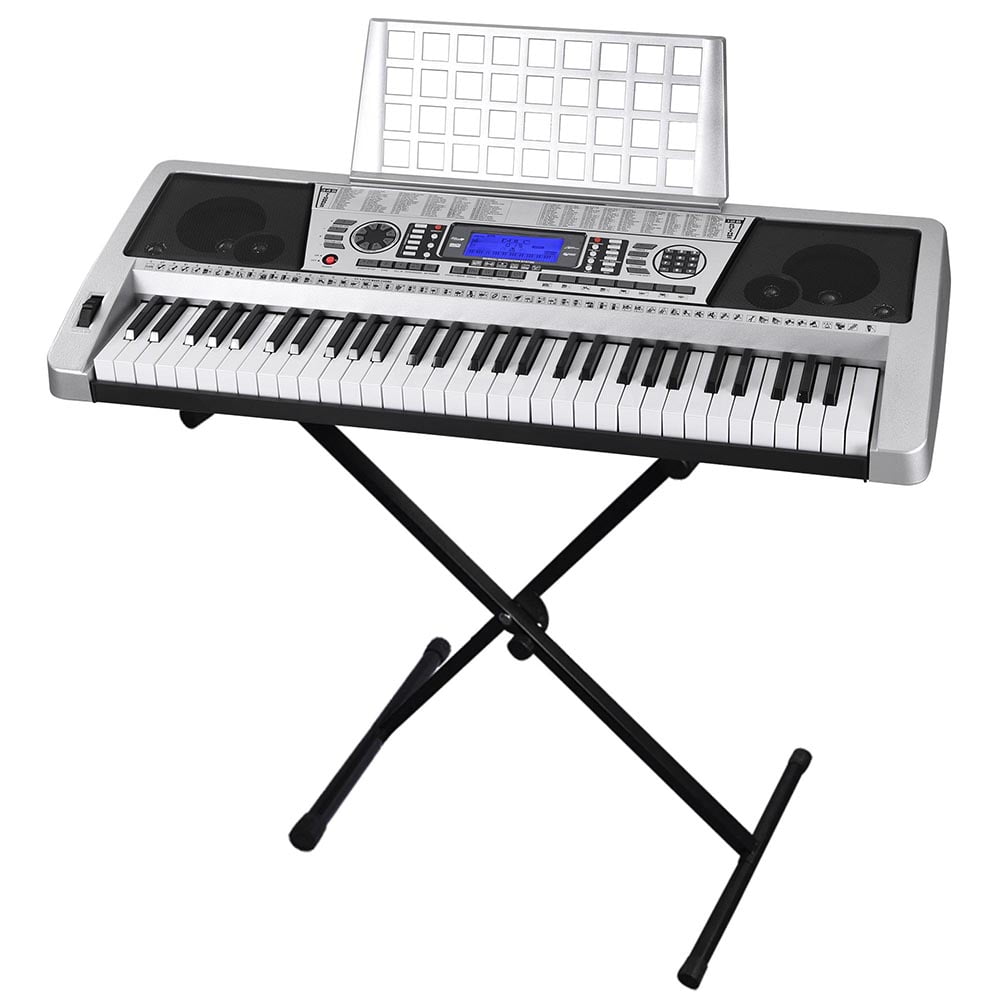 Electronic Piano 61 Key LCD Display Keyboard 37" w/ Adjustable X-Stand