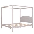 thumbnail image 6 of Queen Size Canopy Bed Frame, Wood Platform Bed  with Headboard and Support Legs, Modern Four Poster Bed for Children Teens Adults, Weight Capacity 550 Pounds, No Box Spring Needed, Grey, 6 of 8
