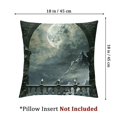 thumbnail image 4 of BANET Throw Pillow Pack of 2, Full Moon Birds Old Balcony Burning Candle Night View Art, Zippered Double-Side Digital Print Decor, Grey Brown 12x12in, 4 of 7