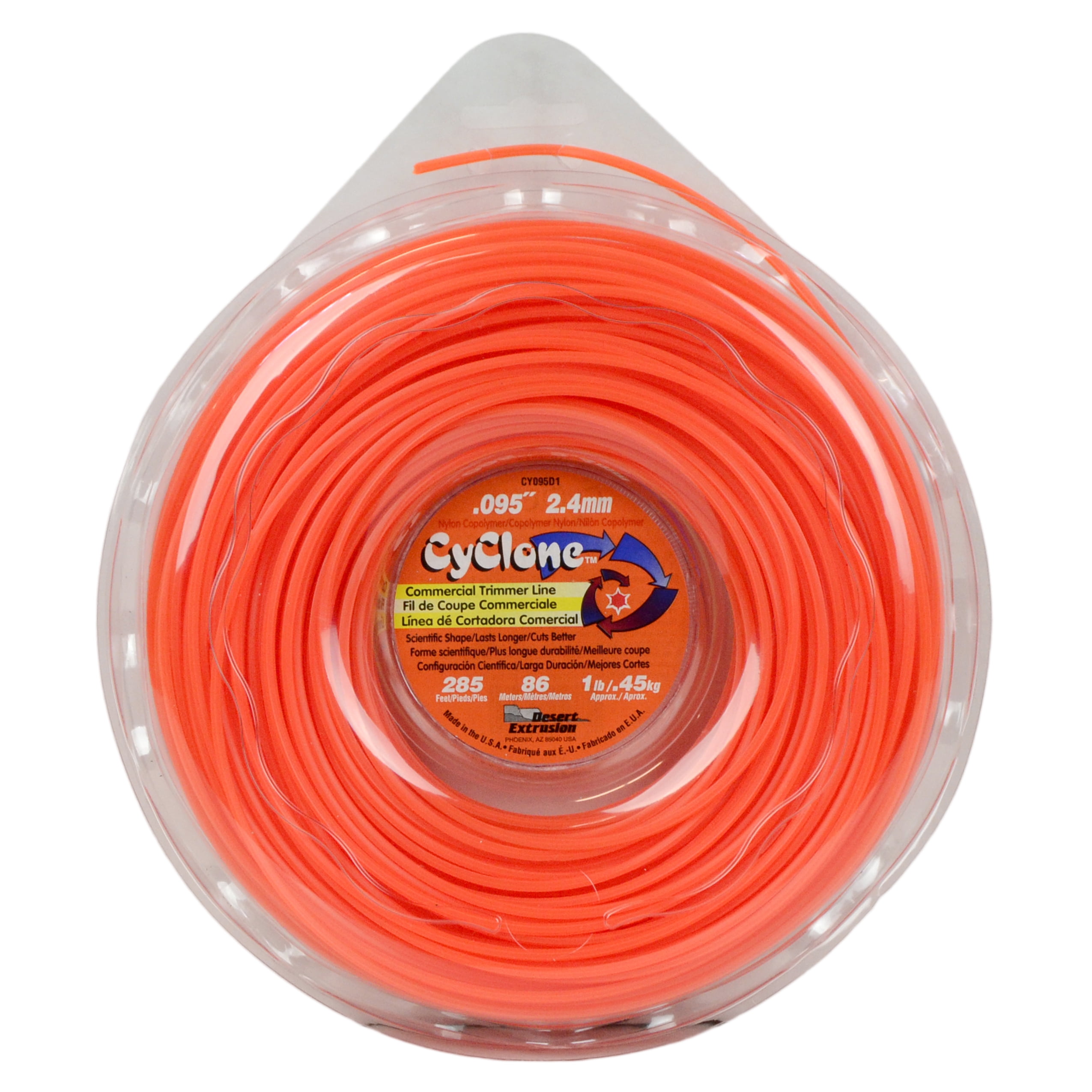 Cyclone CY095D1 0.095" x 285' Commercial String Trimmer Line Orange