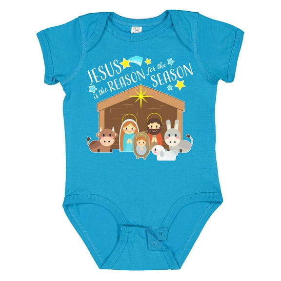 Inktastic Jesus is the Reason for the Season Christmas Nativity Boys or Girls Baby Bodysuit