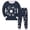 Navy, variant on Gubotare Toddler Boys Girls Cotton Pajamas Set Kids Print jammies Toddler Winter Solid Color Cute Print Long Sleeved Home Wear Baby Clothes Suit Dark Green,Size 5-6 Years
