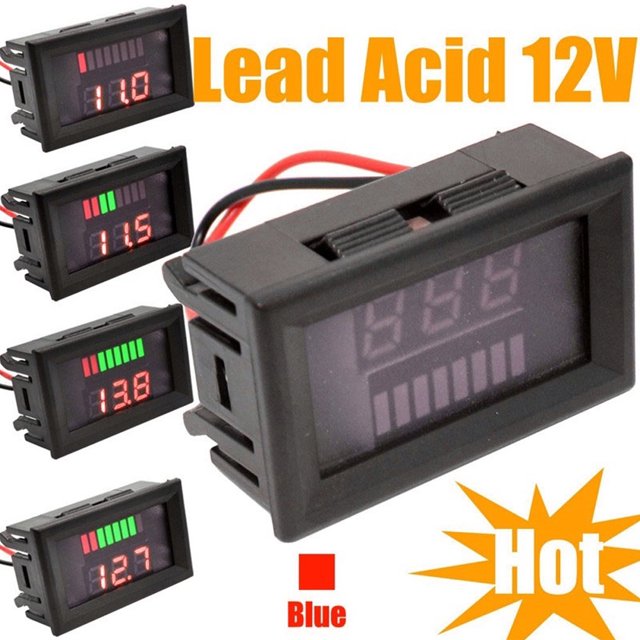 Medidor de voltaje de motocicleta Voltímetro LED Ácido digital Electromóvil Medición eléctrica