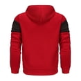 thumbnail image 3 of WREESH Fashion Jacket Man Color Match Drawstring Zipper Pockets Hooded Coat Red, 3 of 4
