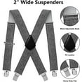 thumbnail image 5 of HL Mens Suspenders X-Back 2" Wide Adjustable Solid Straight Heavy Duty Clip Suspenders for Men, 5 of 7