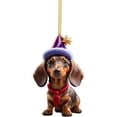 thumbnail image 1 of Dual Christmas Dog Acrylic Car Hangers, Automotive Rearview Mirror Pendant Set for Vehicle Holiday Decoration, 1 of 4
