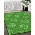 thumbnail image 2 of Ahgly Company Indoor Rectangle Patterned Neon Green Area Rugs, 2' x 5', 2 of 6