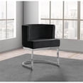 thumbnail image 3 of Fauteuil d'Appoint en Velours Noir avec Base Chromée Argentée - 1 Fauteuil, 3 of 4
