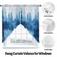 thumbnail image 3 of Abstract Urban Silhouette Swag Curtain Valance for Windows, Watercolor Blue Gary Building Window Treatments Short Swag Topper for Kitchen Windows Bathroom Bedroom, 36"x36", 3 of 8