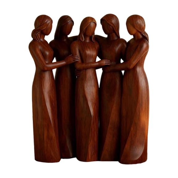 Sisters by My Side Five Sisters Sculpture,Retro Hand-Painted Resin Sister Figurines,Sister Statue,Sisterhood Decor,Meaningful Gifts for Women,Best Friend Birthday Gift,Collectible Resin