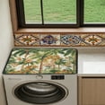 thumbnail image 4 of ZIATUBLES Daisy Butterfly Wood Grain Washing Machine Dust Cover Mat Versatile Washer Dryer Top Protector Cover Pad for Laundry Room Absorbent Heat-Resistant Kitchen Mat, 24 x 19.7 Inch, 4 of 7