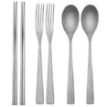 thumbnail image 1 of Tignapoo Lightweight Titanium Utensil Set - 6-Piece Dining Kit for Outdoor Adventures, Includes Forks, Spoons, and Chopsticks, Dishwasher Safe, Eco-Friendly, Perfect for Camping, Hiking, and Travel, 1 of 6