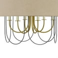 thumbnail image 4 of Pomy 28 Inch Chandelier, Hardback Burlap Shade, Gold Black Metal, 4 of 7