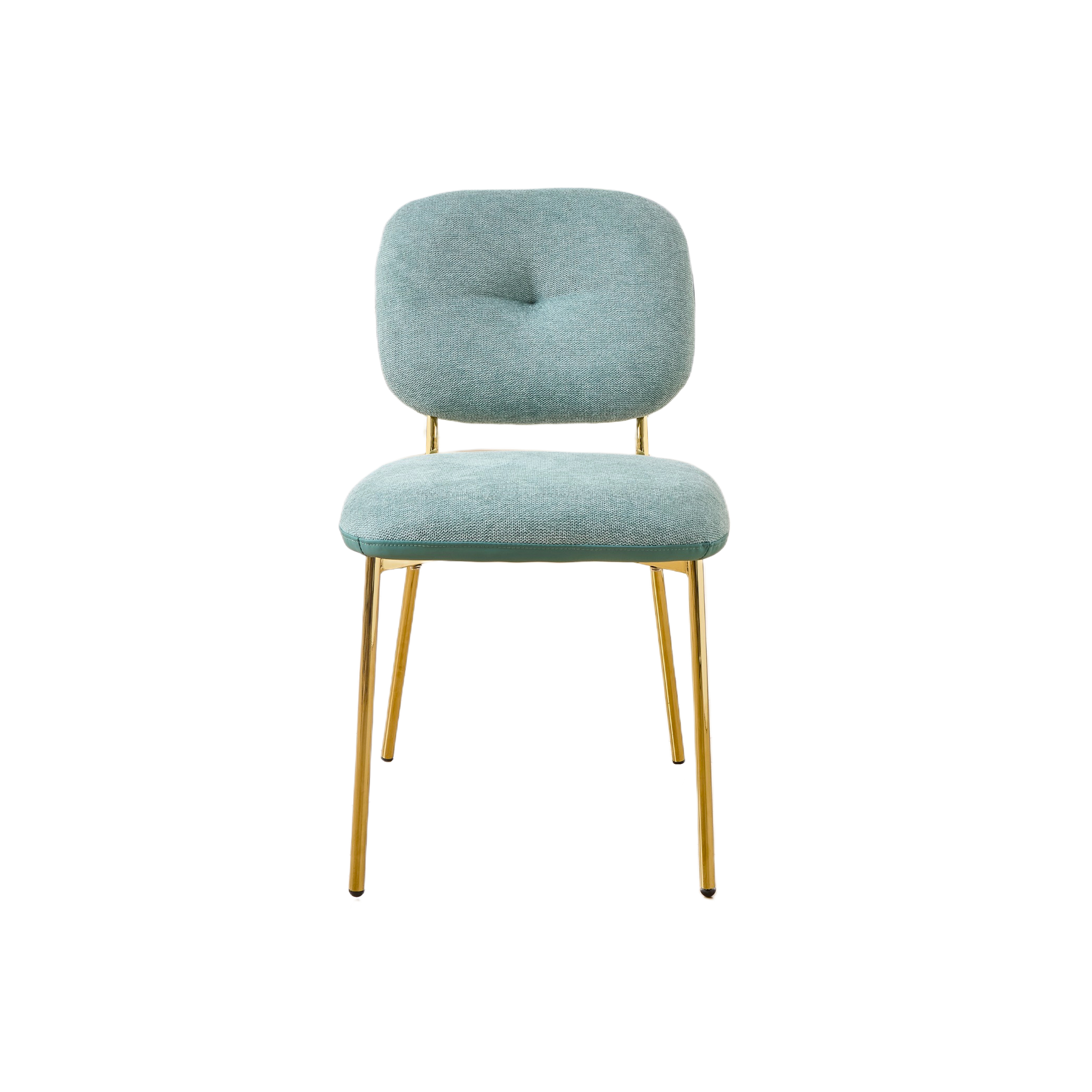Euroco Upholstered Dining Chairs Set of 2, Upholstered Kitchen Chairs with Backrest and Metal Legs, Modern Accent Chairs for Dining Room,Green
