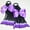 Purple, variant on 2pcs STHair Kids Ponytail Extension, Band Synthetic Hair Extension with Bows, Pre-Twist Braids of Beads,  Hair Accessories for Daily Party Birthday,  Gifts for Girls Children Teen