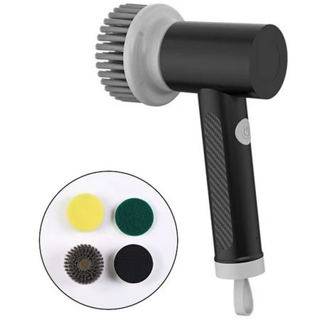 

Handheld Wireless Cleaning Brush in 3 Colors Black Yellow White as Range Hood Floor Drain Cleaner Black