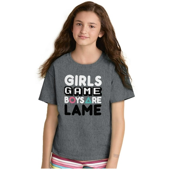 Girls Game Boys Are Lame Video Gamer Girls Kids T Shirt Tees Teen Brisco Brands L