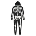 thumbnail image 5 of Felirenzacia Family Matching Skeleton Pajama Onesies, Black Halloween Hooded Jumpsuit with Zipper, Cozy One-Piece PJs Sleepwear for Men, Women & Kids Holiday Trick or Treat Party, 5 of 5