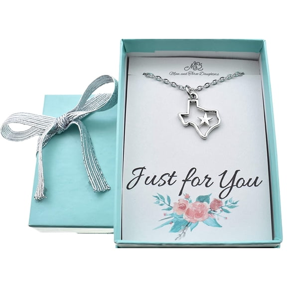 Women's Texas Necklace in Silver Toned Metal on a 16" Stainless Steel Chain