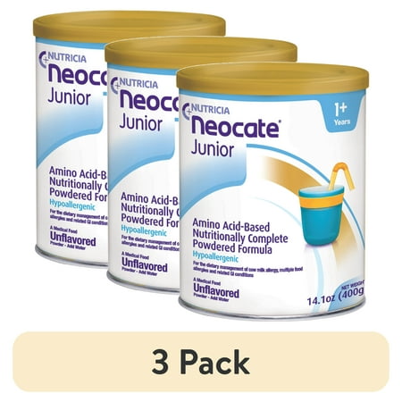 (3 pack) Neocate Junior Amino Acid-Based Formula without Prebiotics – Unflavored – 14.1 Oz Can