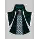 thumbnail image 4 of Talla grande Terciopelo de navidad Copo de nieve Floral Encaje-up vestido de manga de campana Rosegal  vestidos vintage tallas grandes, 4 of 5