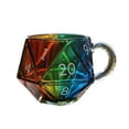 thumbnail image 2 of Rainbow D20 Dice Mug Dice Cup For Style Games With Leather Rolling And 5 Dice For Liar'S Dice And Poker 1Pc Glass&Bottle Home Decor, 2 of 5